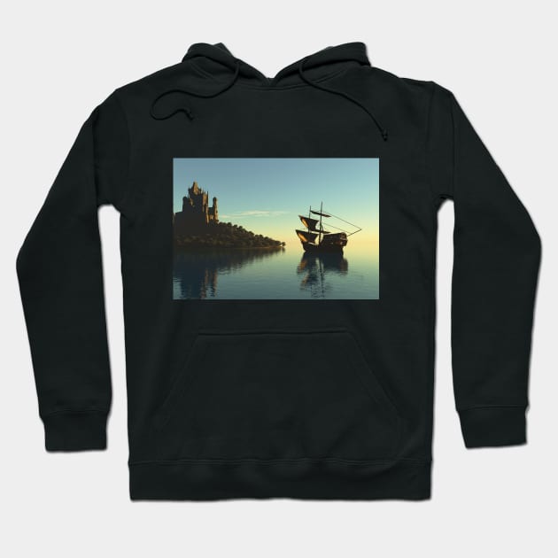 Exploration, Travel to Castle island Hoodie by Ryan Rad